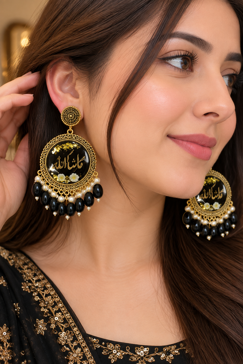 Black Custom Jhumkay