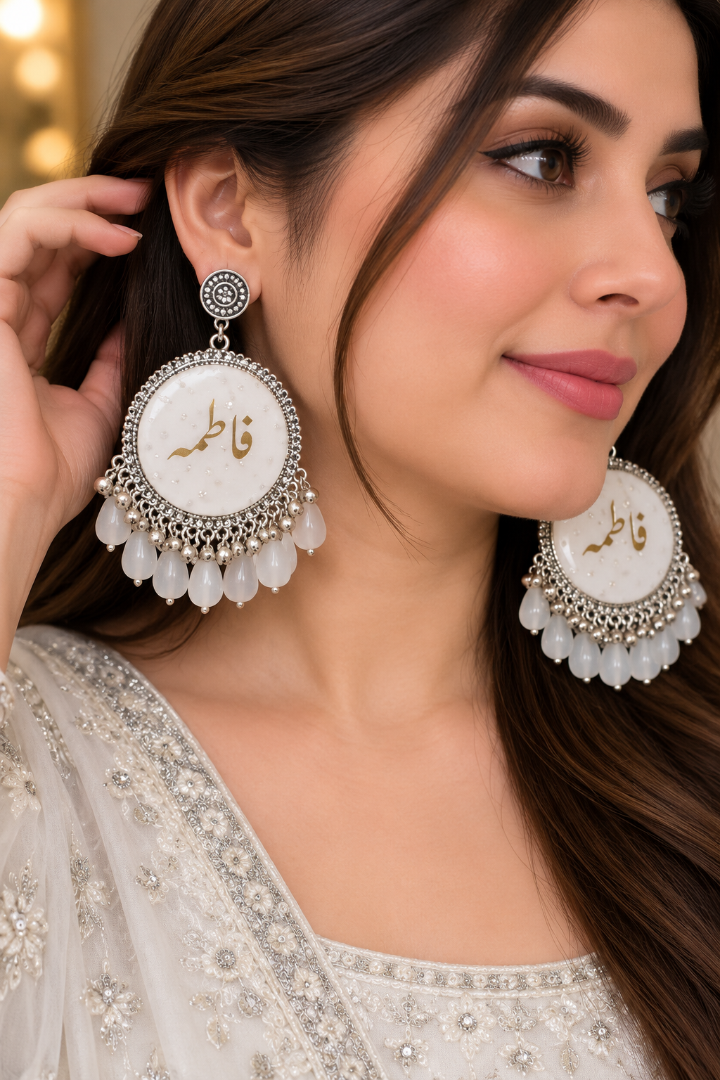 White Stylish Jhumkay